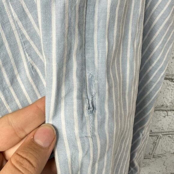 Fame and Partners Dress Sweetheart Mini Stripe Cotton Sundress Blue White 0 - Picture 11 of 12